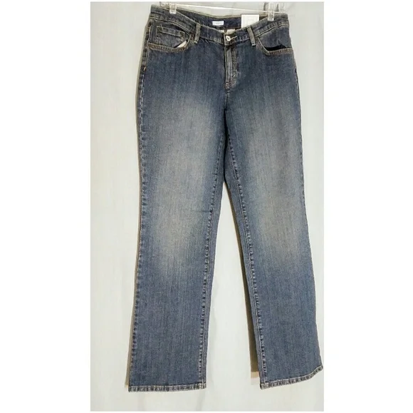 Liz Claiborne Blue Chelsea Straight Leg Jeans 12 - Picture 2 of 8